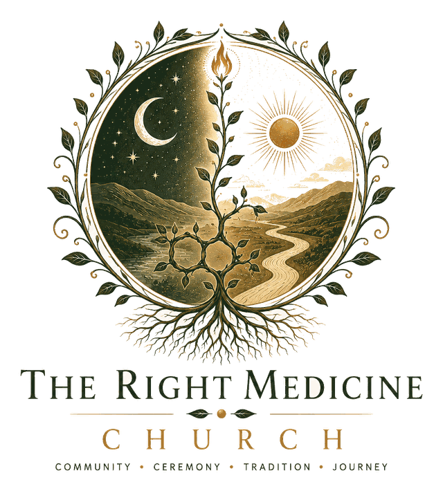 The Right Medicine Church botanical logo artwork